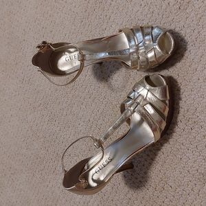 Guess heels, size 7.5, gold